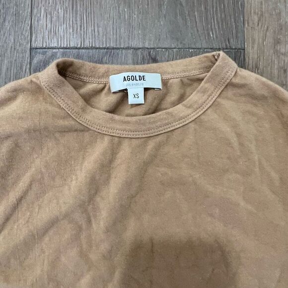 NWOT Agolde Elie T-Shirt Size XS in Tan/Light Brown - Picture 5 of 8